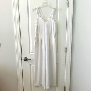 Madewell White Pleated Jumpsuit